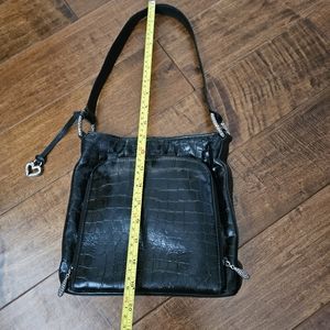 Brighton Croc Stamp Leather Shoulder Bag